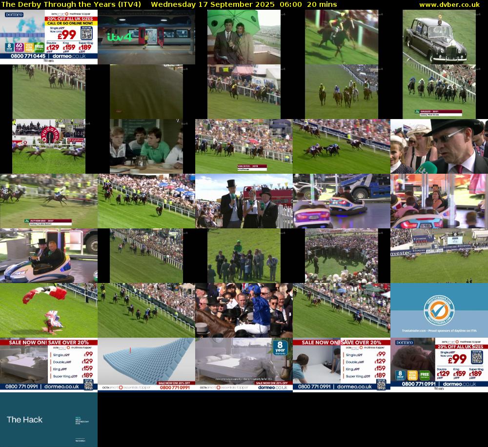 The Derby Through the Years (ITV4) Wednesday 17 September 2025 06:00 - 06:20