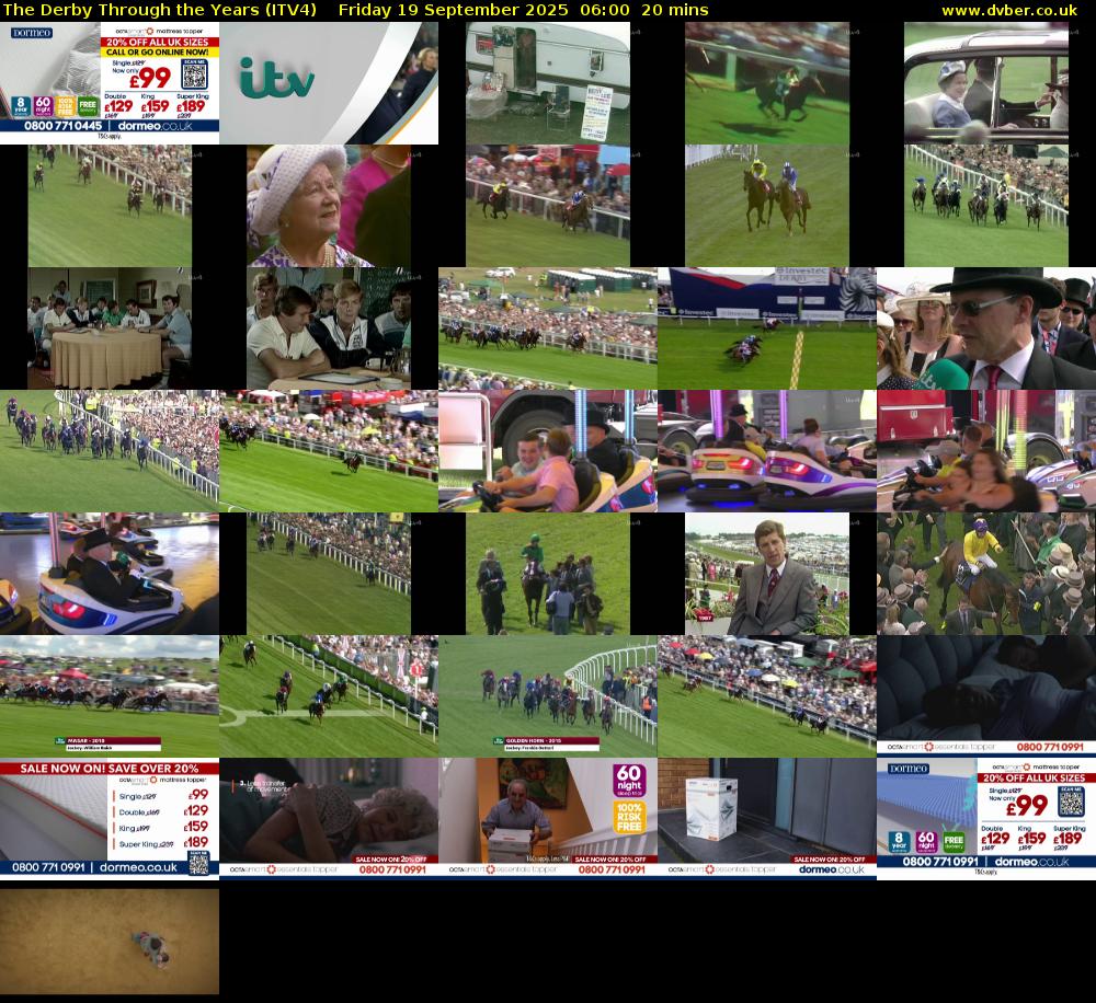The Derby Through the Years (ITV4) Friday 19 September 2025 06:00 - 06:20