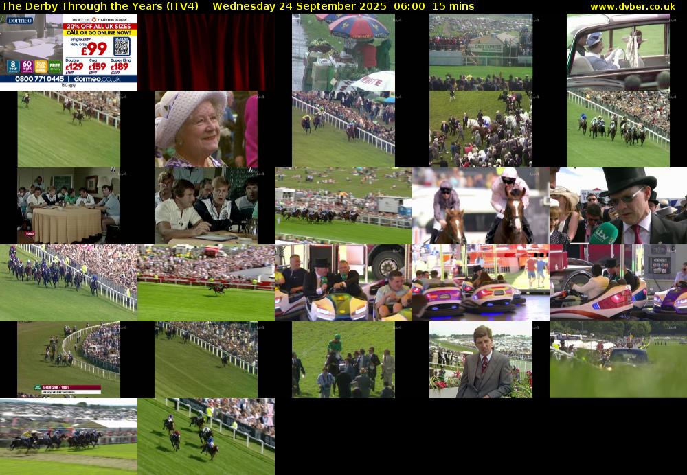 The Derby Through the Years (ITV4) Wednesday 24 September 2025 06:00 - 06:15