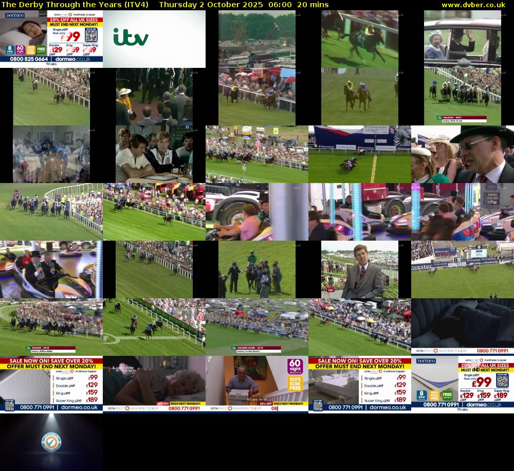 The Derby Through the Years (ITV4) Thursday 2 October 2025 06:00 - 06:20