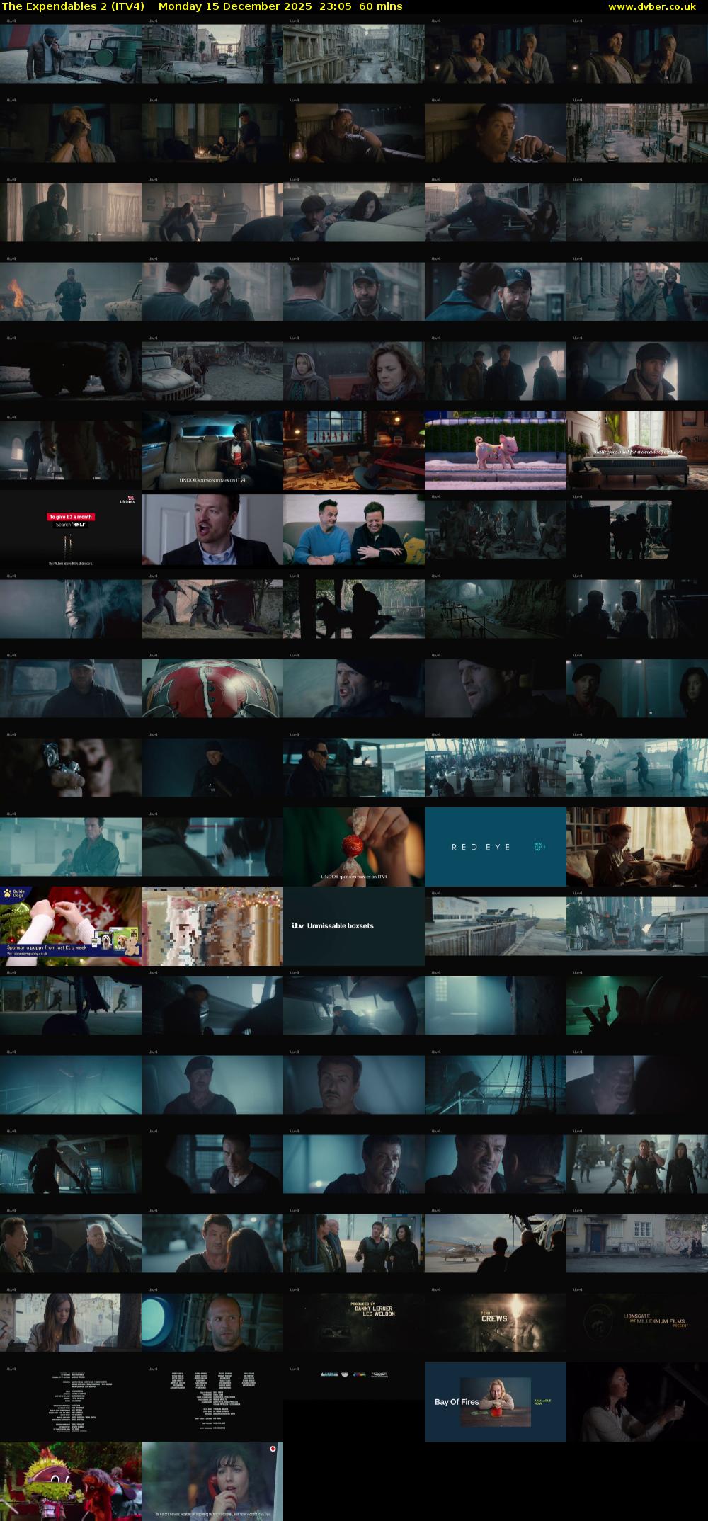 The Expendables 2 (ITV4) Monday 15 December 2025 23:05 - 00:05