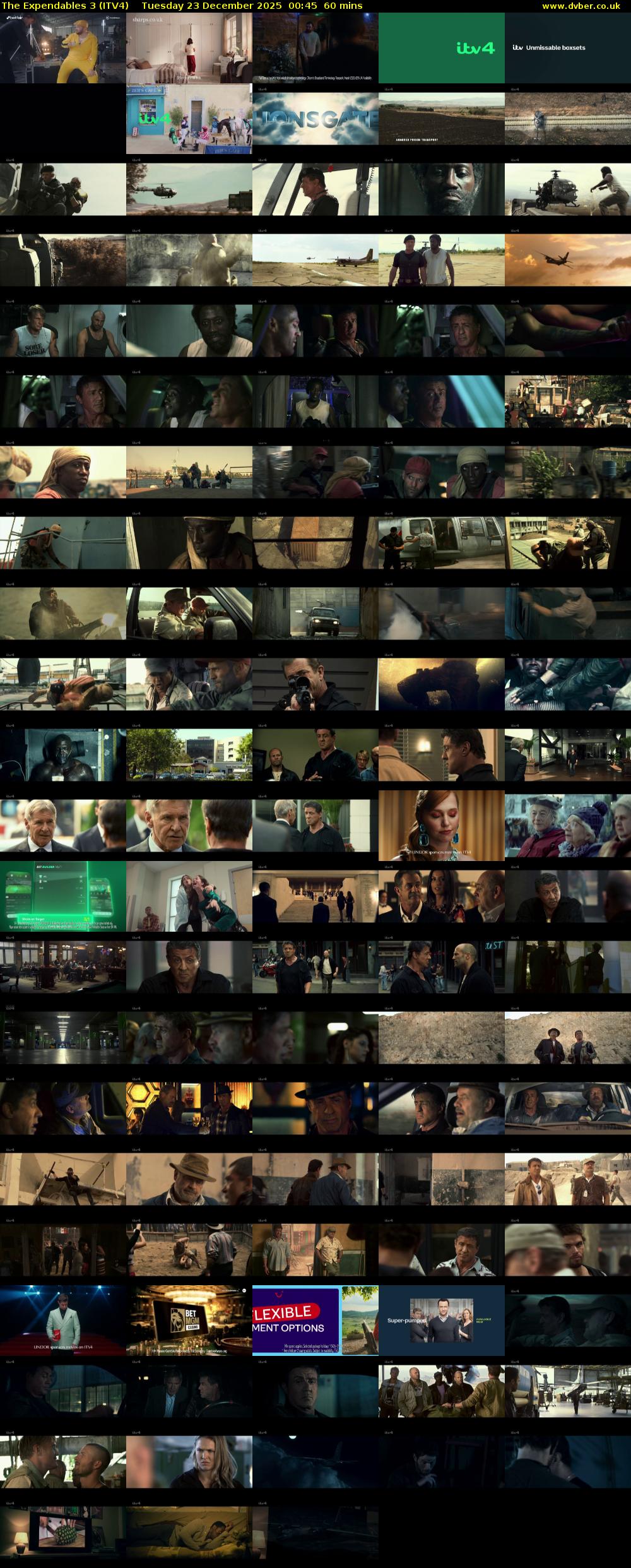 The Expendables 3 (ITV4) Tuesday 23 December 2025 00:45 - 01:45