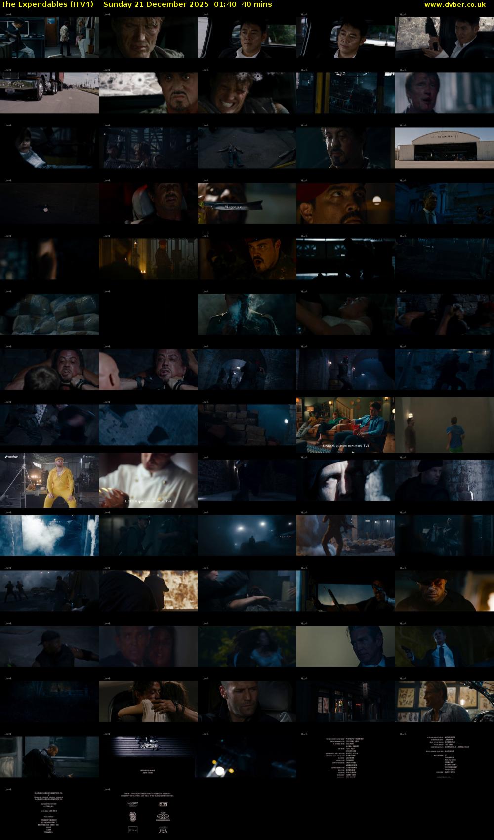 The Expendables (ITV4) Sunday 21 December 2025 01:40 - 02:20