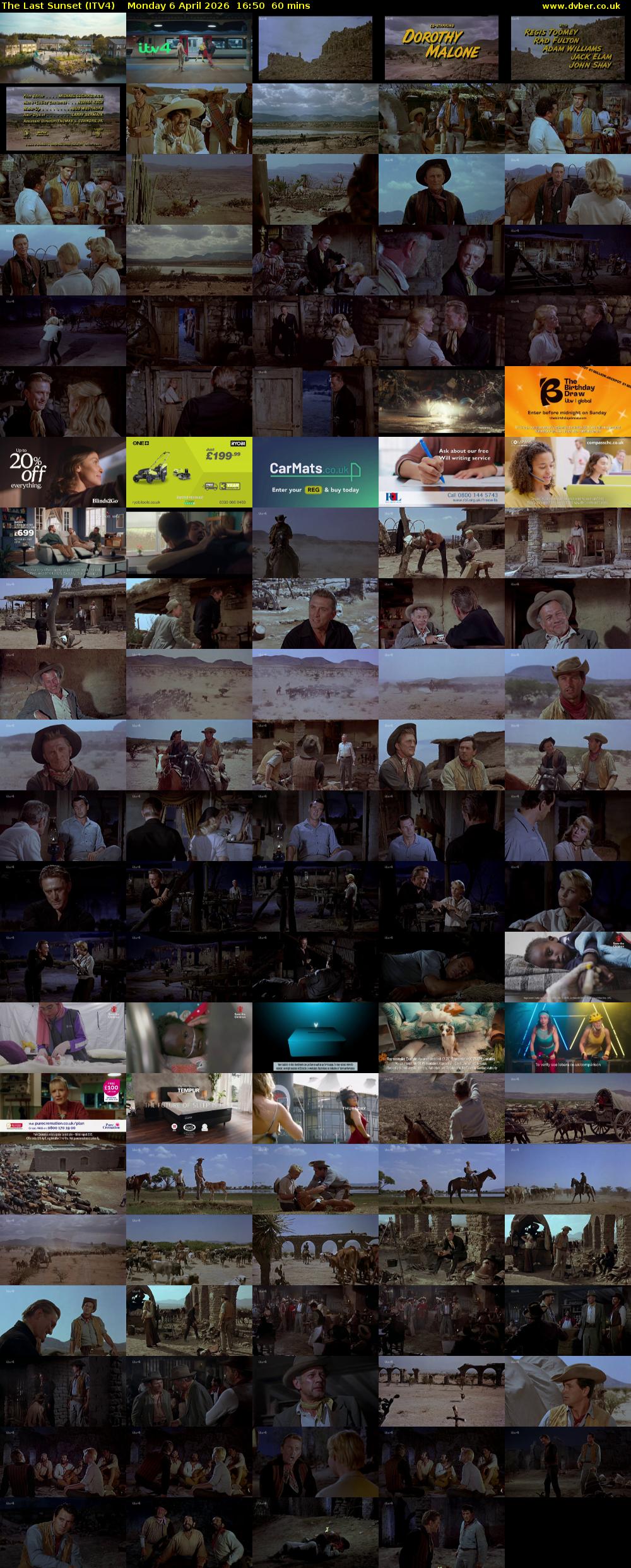 The Last Sunset (ITV4) Monday 6 April 2026 16:50 - 17:50