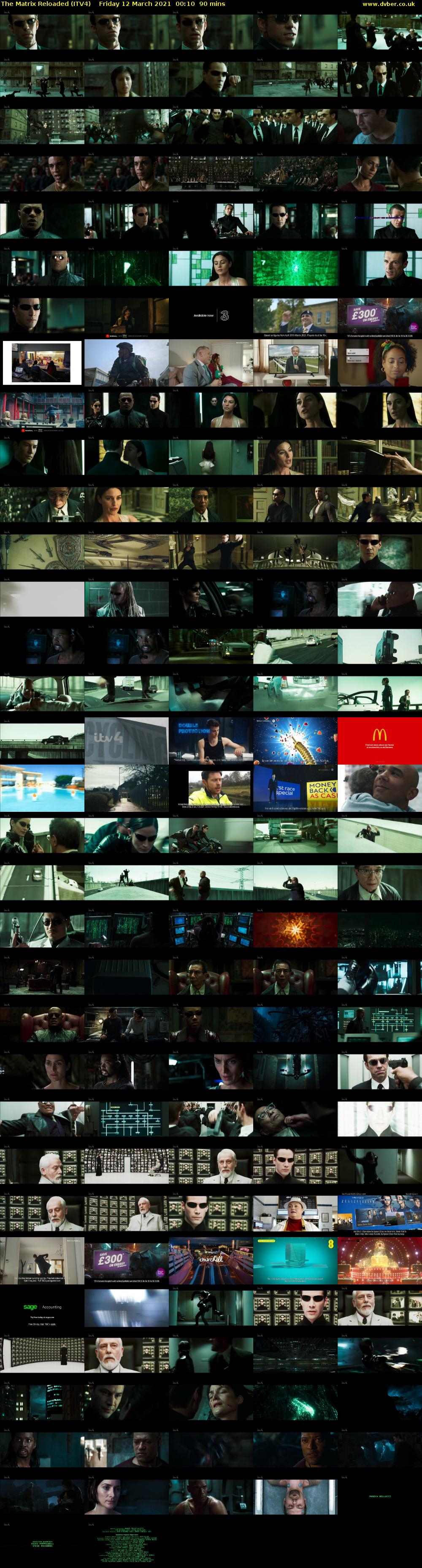The Matrix Reloaded (ITV4) Friday 12 March 2021 00:10 - 01:40