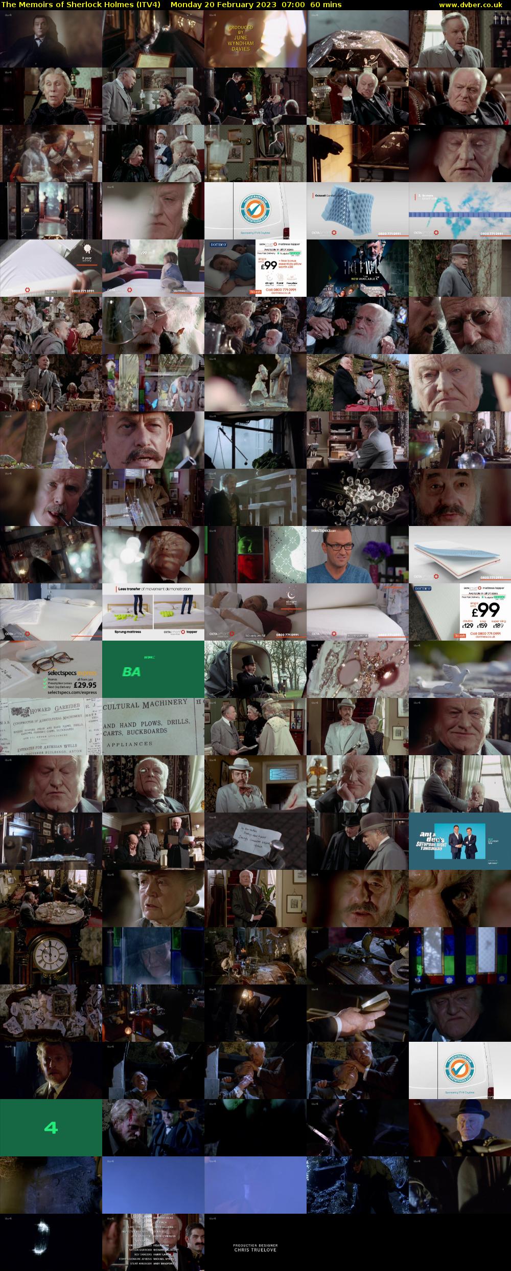The Memoirs of Sherlock Holmes (ITV4) Monday 20 February 2023 07:00 - 08:00