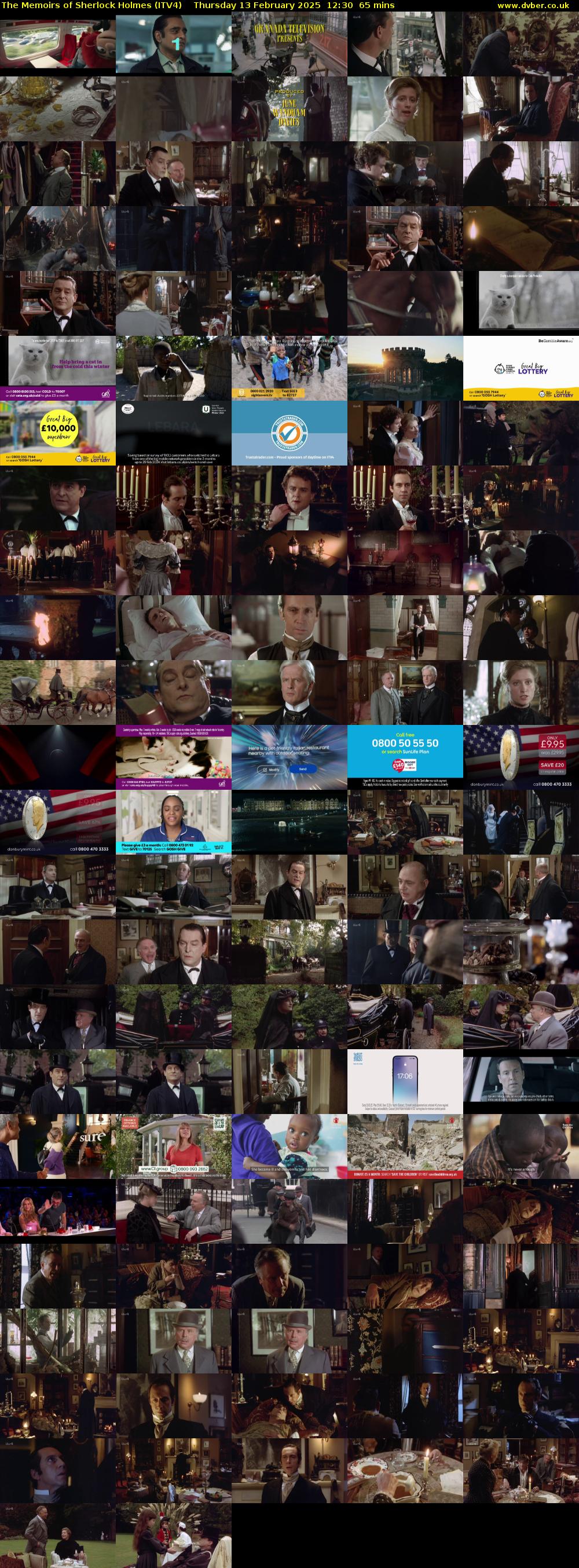 The Memoirs of Sherlock Holmes (ITV4) Thursday 13 February 2025 12:30 - 13:35