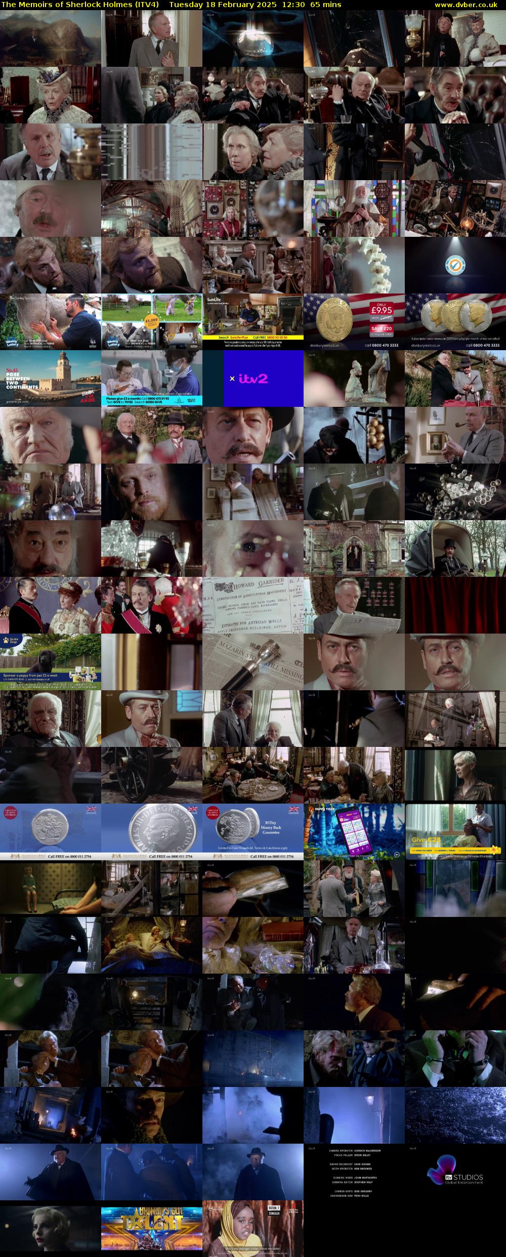 The Memoirs of Sherlock Holmes (ITV4) Tuesday 18 February 2025 12:30 - 13:35