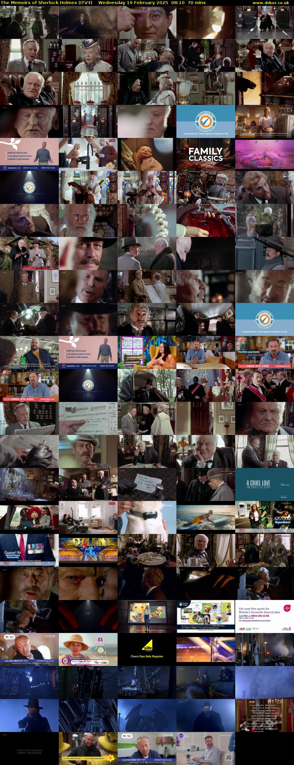 The Memoirs of Sherlock Holmes (ITV4) Wednesday 19 February 2025 08:10 - 09:20