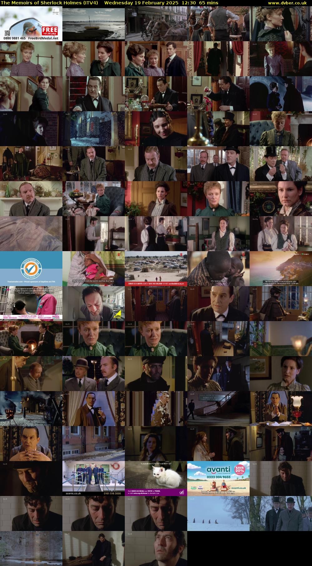 The Memoirs of Sherlock Holmes (ITV4) Wednesday 19 February 2025 12:30 - 13:35