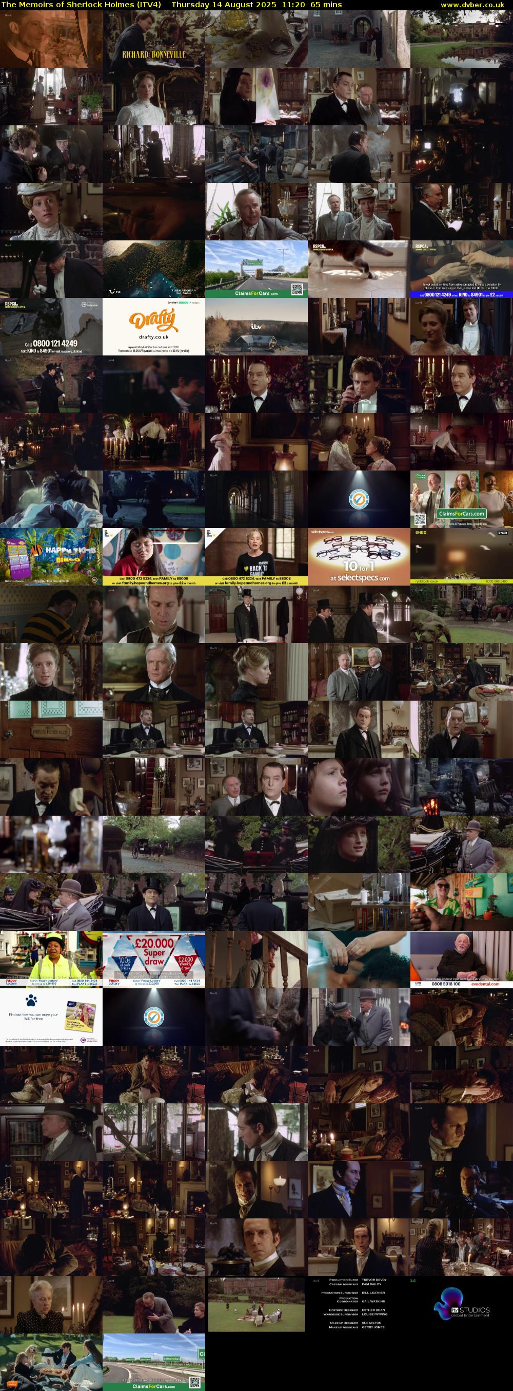 The Memoirs of Sherlock Holmes (ITV4) Thursday 14 August 2025 11:20 - 12:25