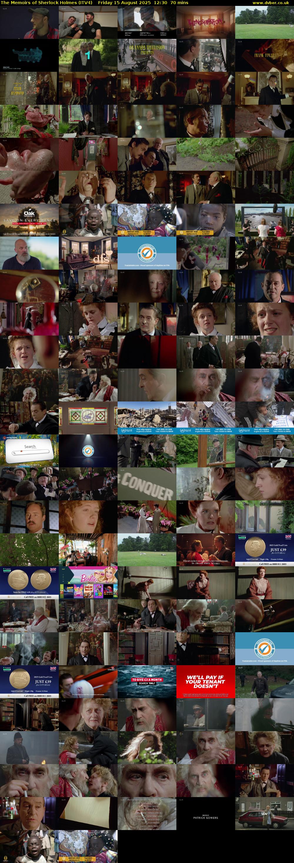 The Memoirs of Sherlock Holmes (ITV4) Friday 15 August 2025 12:30 - 13:40