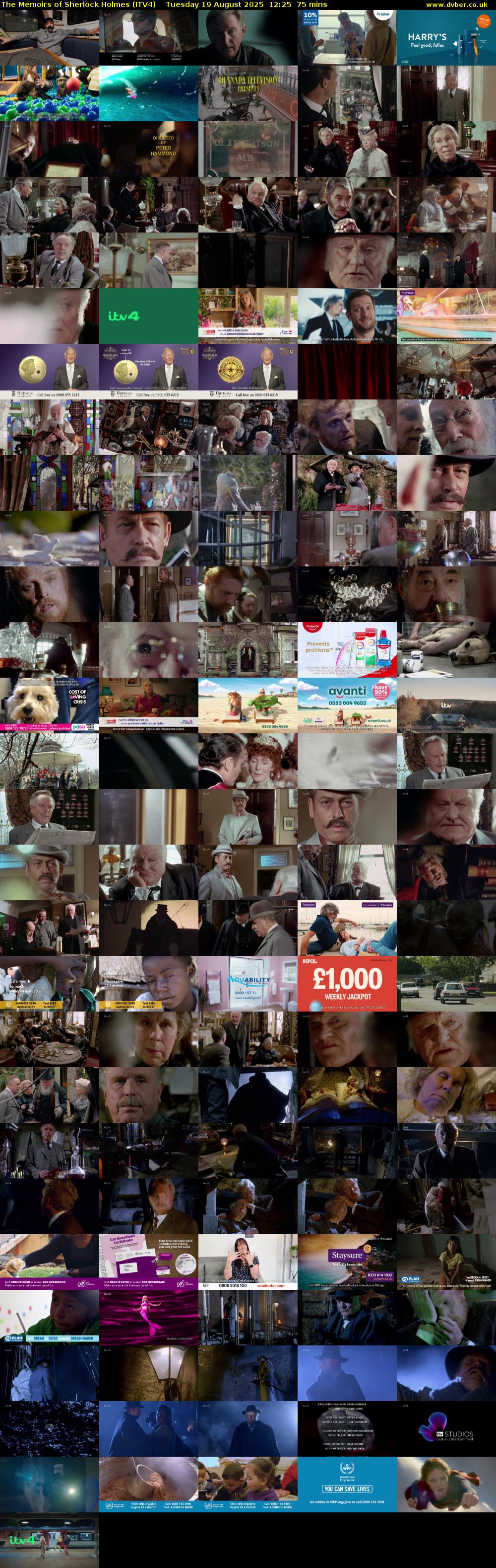 The Memoirs of Sherlock Holmes (ITV4) Tuesday 19 August 2025 12:25 - 13:40