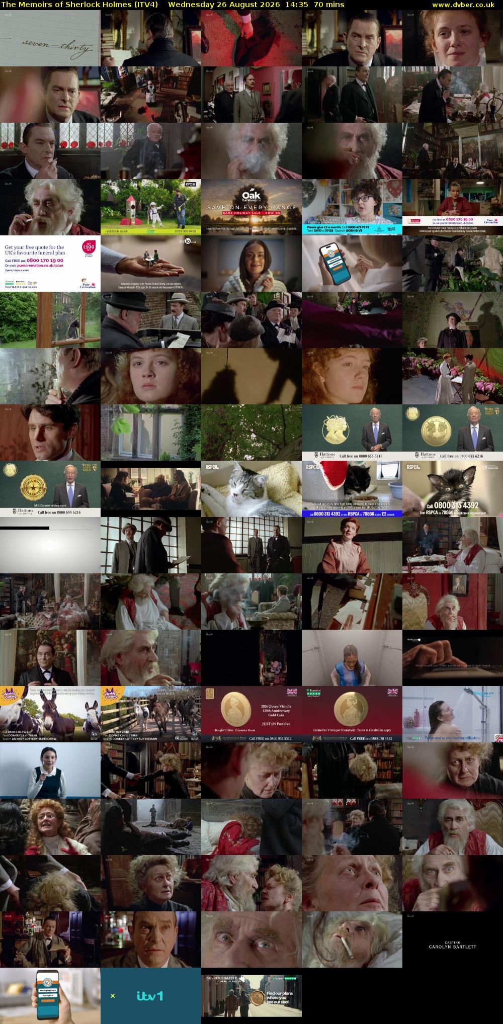 The Memoirs of Sherlock Holmes (ITV4) Wednesday 26 August 2026 14:35 - 15:45