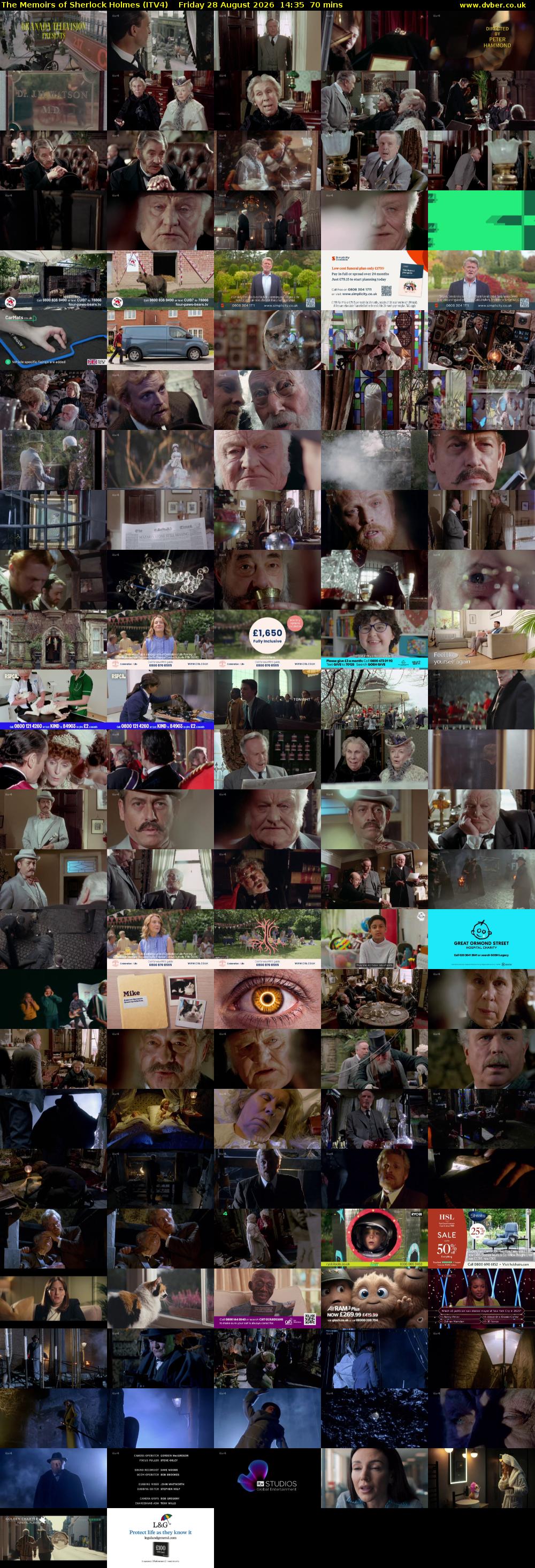The Memoirs of Sherlock Holmes (ITV4) Friday 28 August 2026 14:35 - 15:45