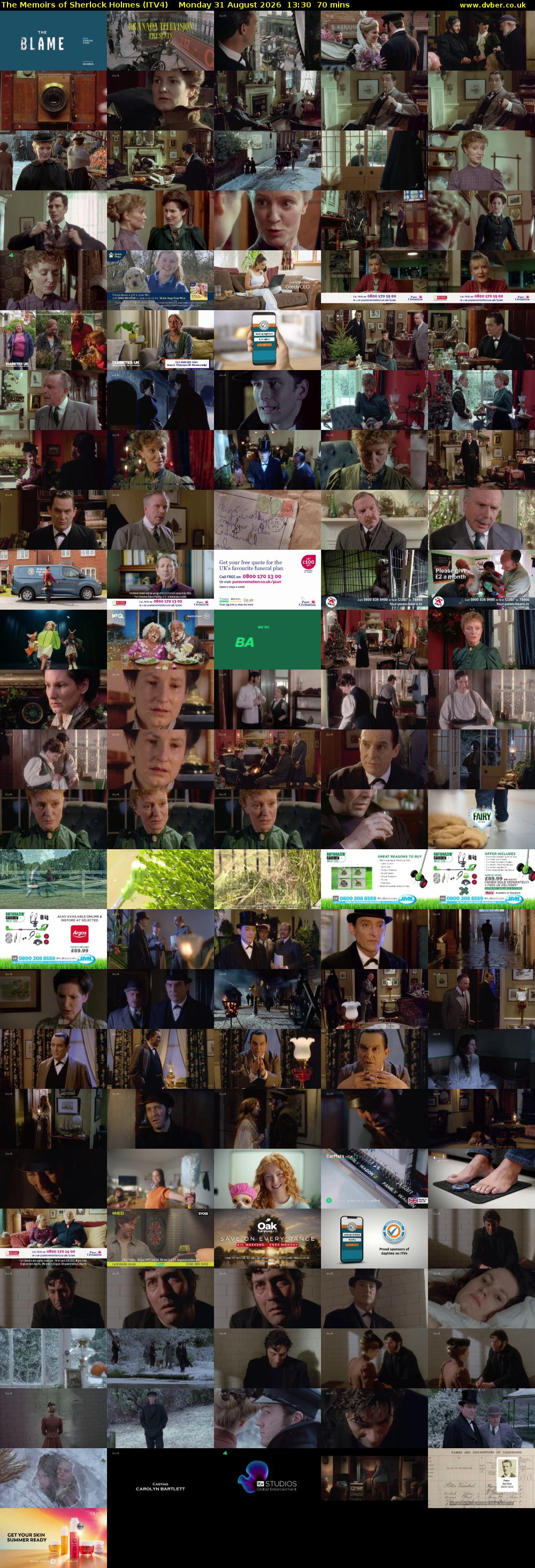 The Memoirs of Sherlock Holmes (ITV4) Monday 31 August 2026 13:30 - 14:40