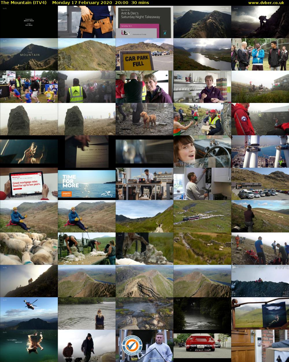 The Mountain (ITV4) Monday 17 February 2020 20:00 - 20:30