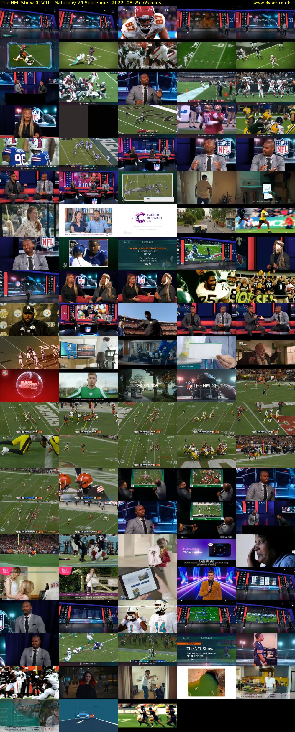 The NFL Show (ITV4) Saturday 24 September 2022 08:25 - 09:30