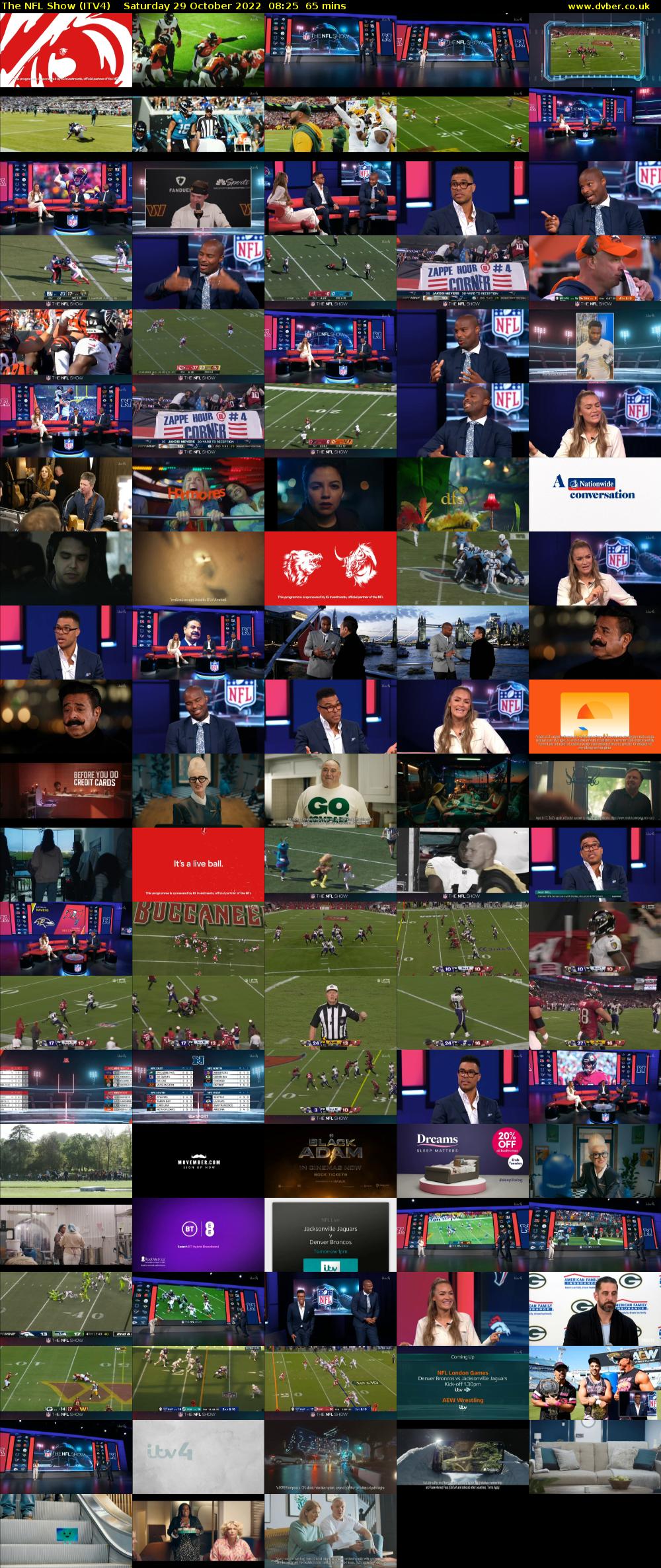 The NFL Show (ITV4) Saturday 29 October 2022 08:25 - 09:30