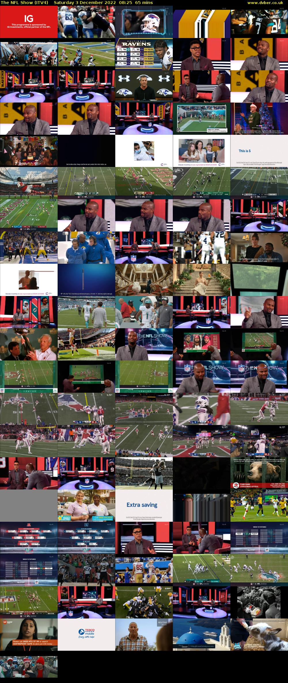 The NFL Show (ITV4) Saturday 3 December 2022 08:25 - 09:30
