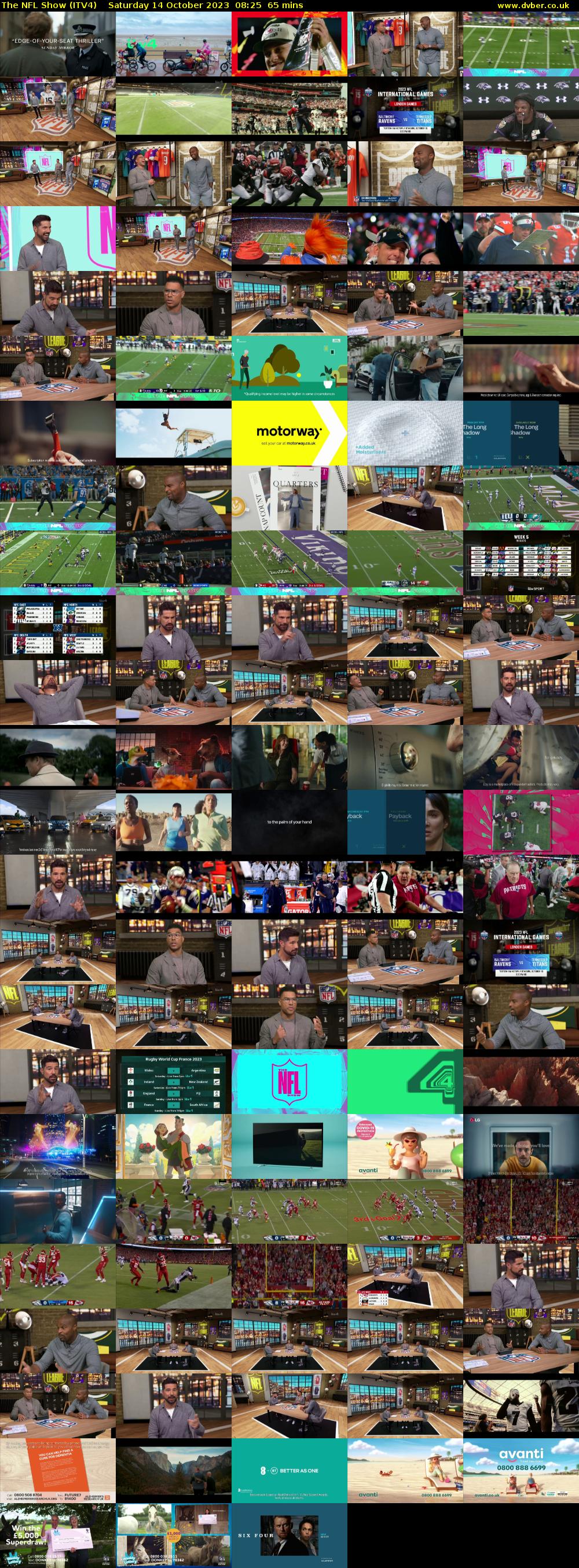 The NFL Show (ITV4) Saturday 14 October 2023 08:25 - 09:30