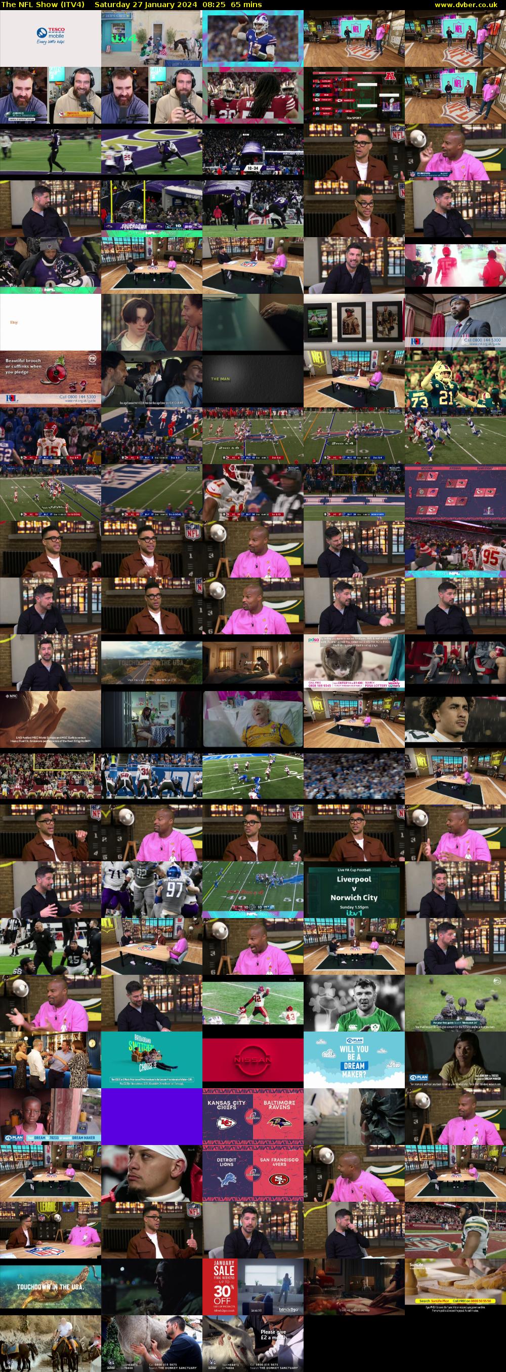 The NFL Show (ITV4) Saturday 27 January 2024 08:25 - 09:30