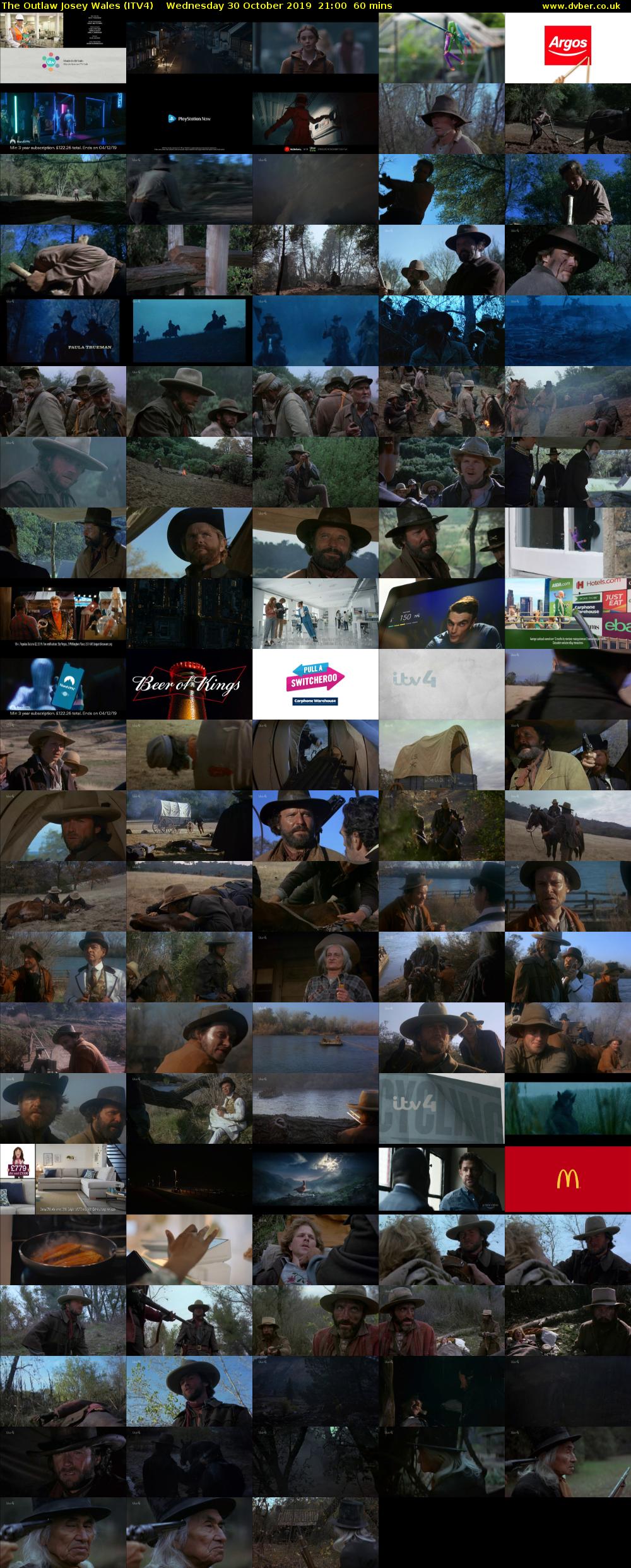 The Outlaw Josey Wales (ITV4) Wednesday 30 October 2019 21:00 - 22:00