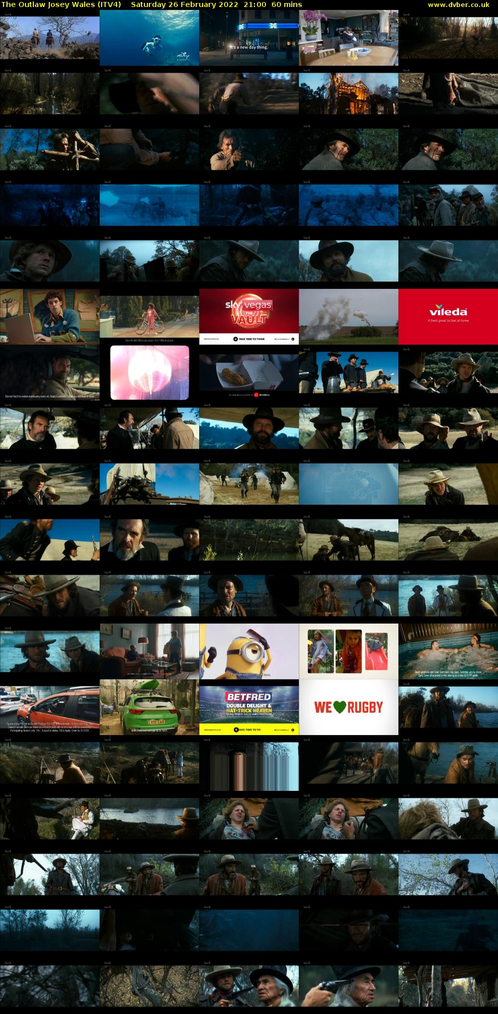 The Outlaw Josey Wales (ITV4) Saturday 26 February 2022 21:00 - 22:00