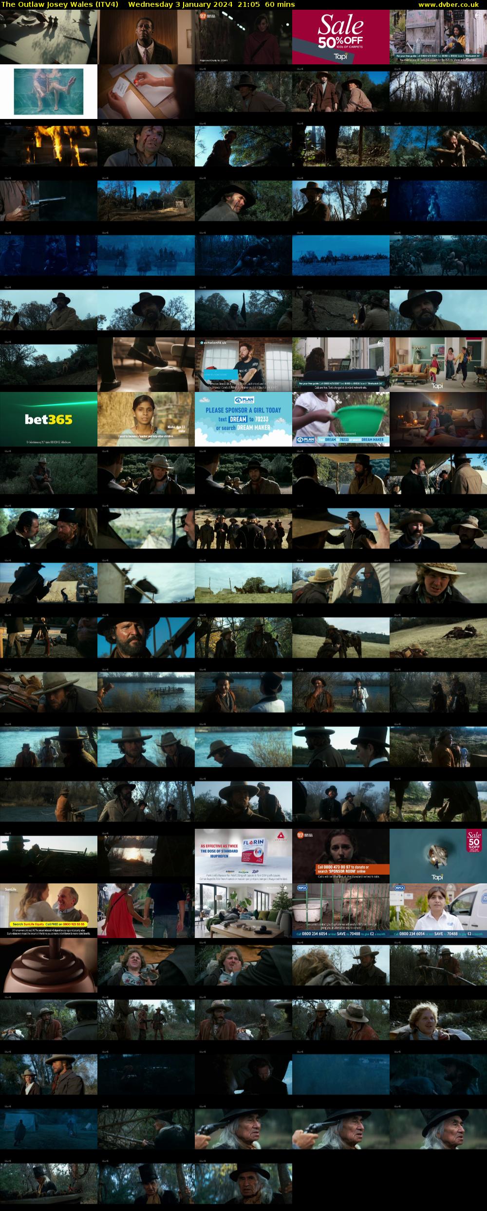 The Outlaw Josey Wales (ITV4) Wednesday 3 January 2024 21:05 - 22:05