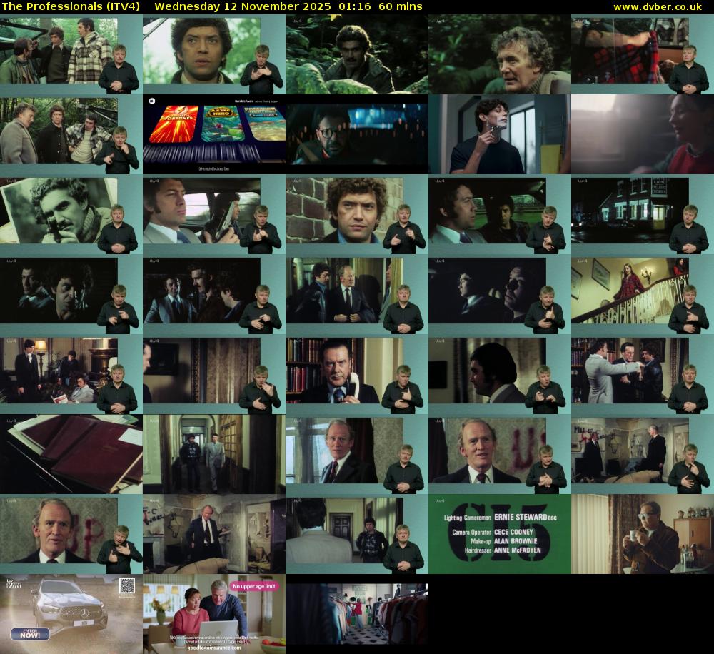 The Professionals (ITV4) Wednesday 12 November 2025 01:16 - 02:16