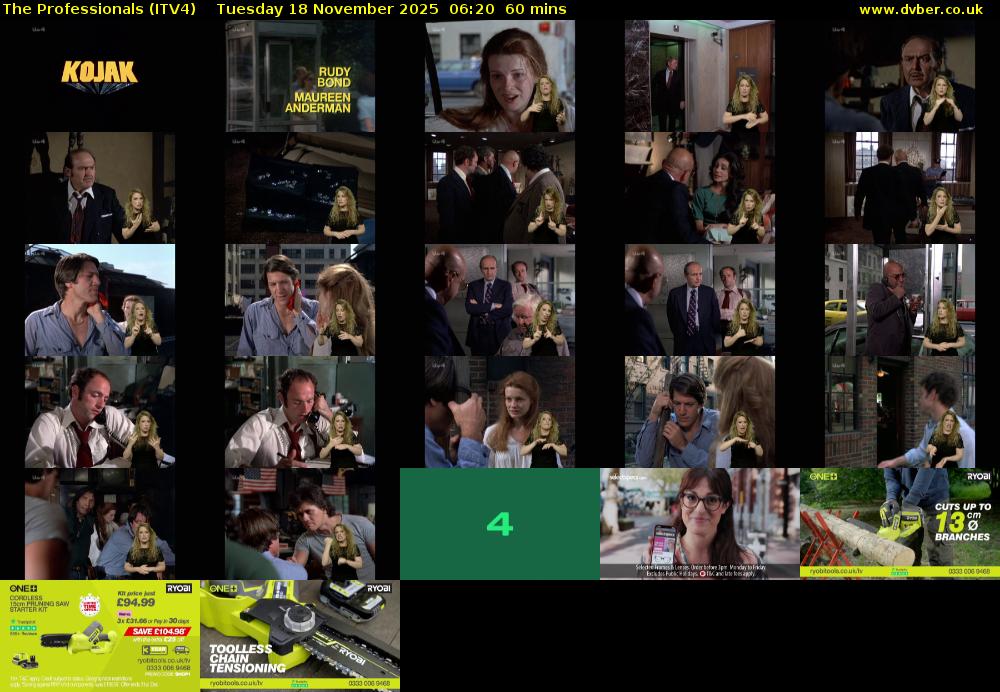 The Professionals (ITV4) Tuesday 18 November 2025 06:20 - 07:20