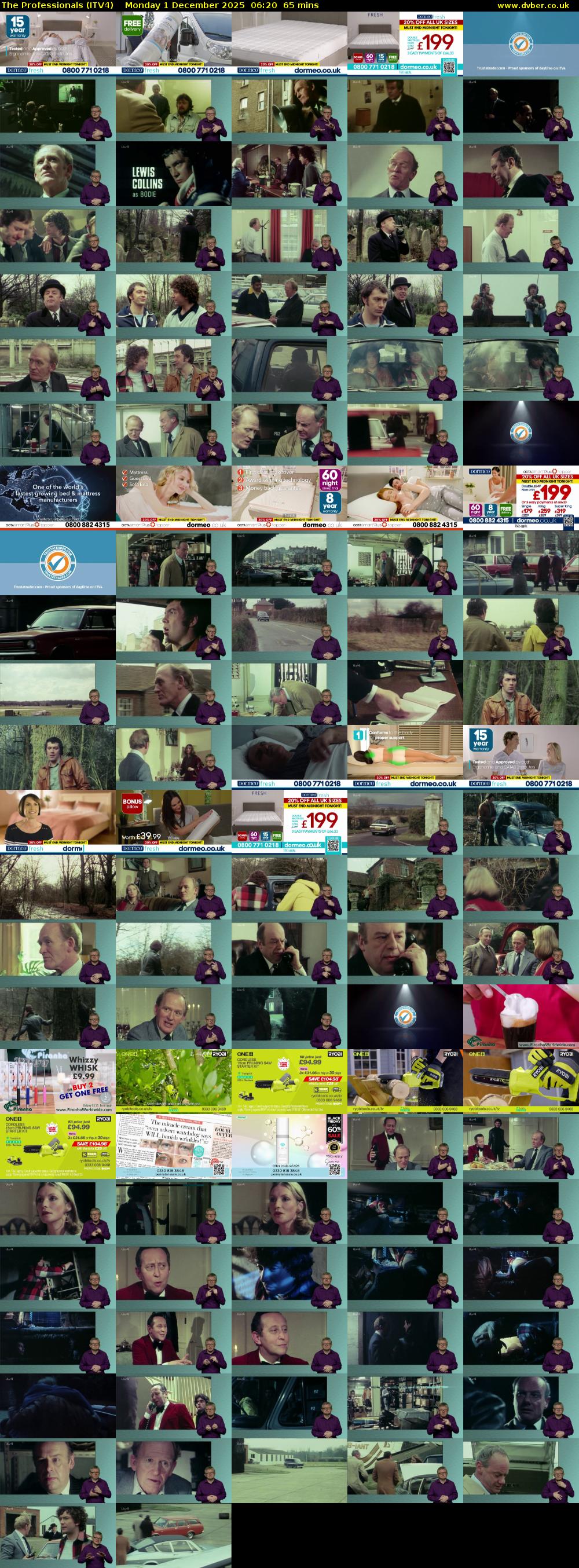 The Professionals (ITV4) Monday 1 December 2025 06:20 - 07:25