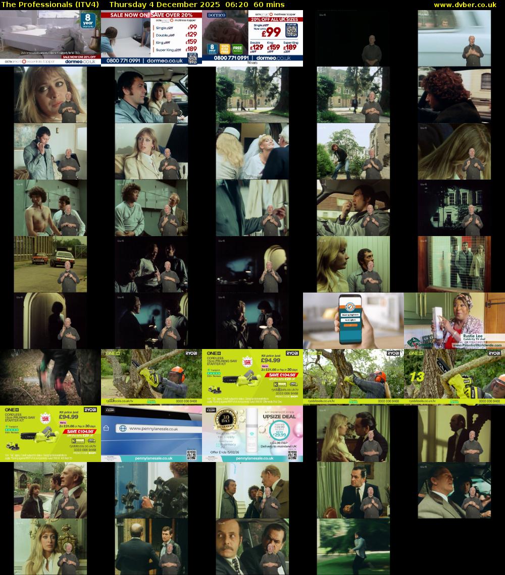 The Professionals (ITV4) Thursday 4 December 2025 06:20 - 07:20