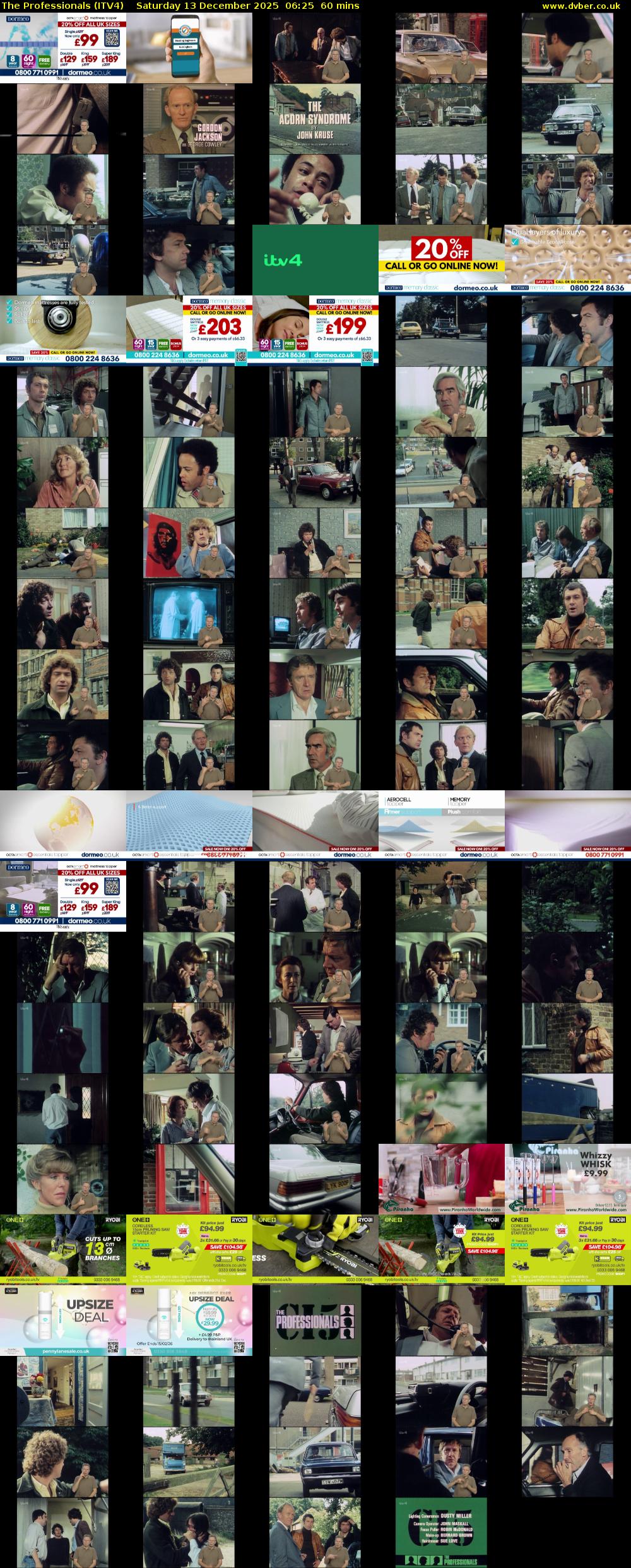 The Professionals (ITV4) Saturday 13 December 2025 06:25 - 07:25