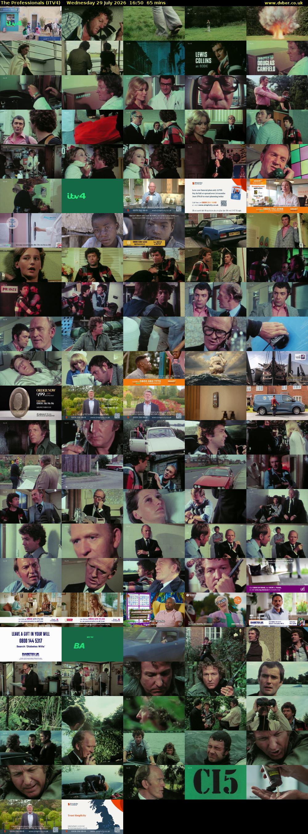 The Professionals (ITV4) Wednesday 29 July 2026 16:50 - 17:55