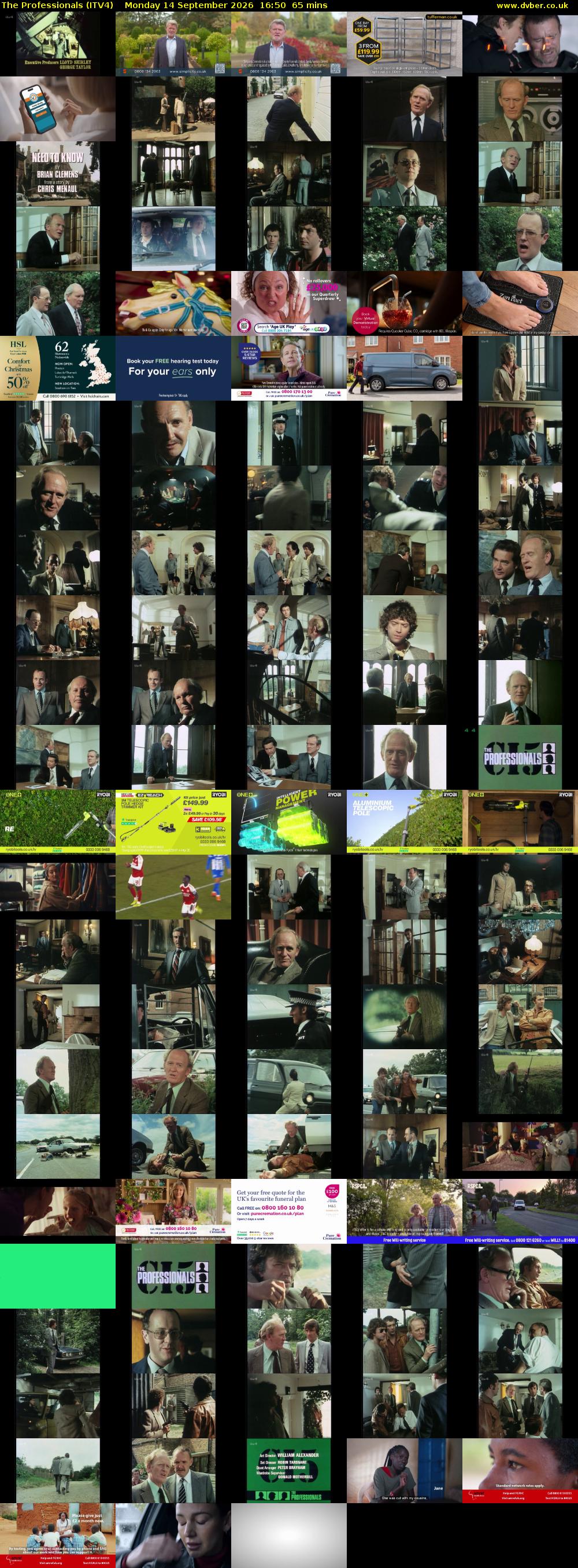 The Professionals (ITV4) Monday 14 September 2026 16:50 - 17:55