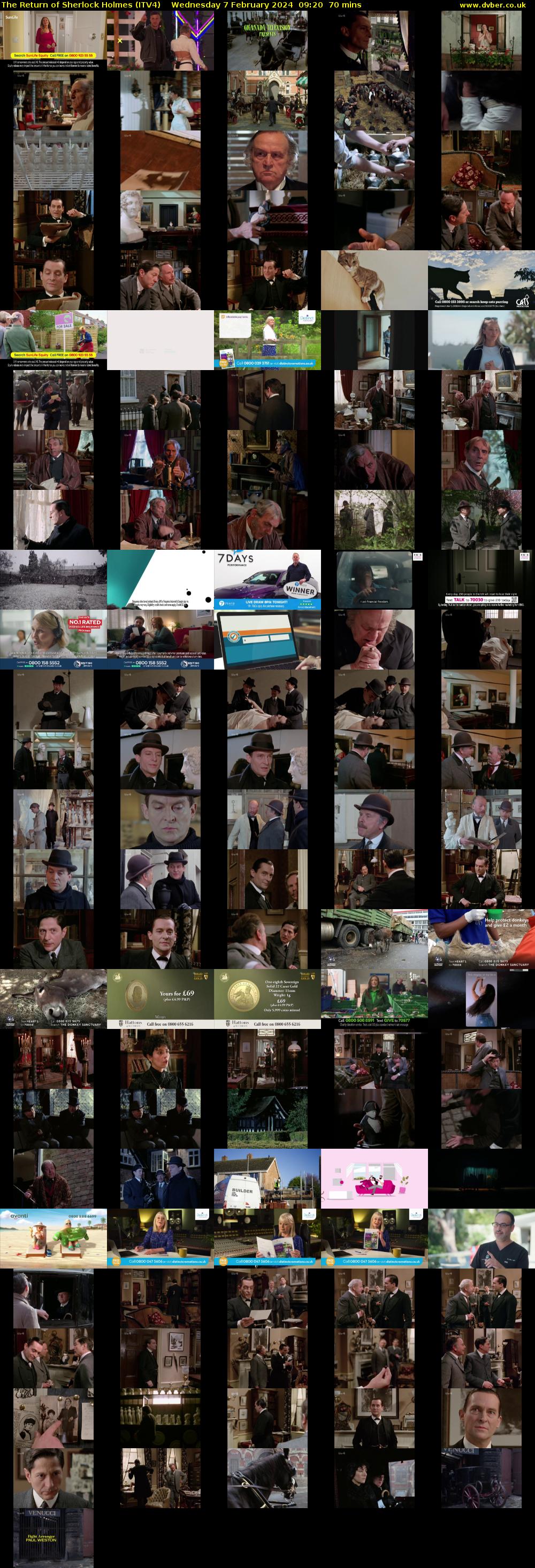 The Return of Sherlock Holmes (ITV4) Wednesday 7 February 2024 09:20 - 10:30
