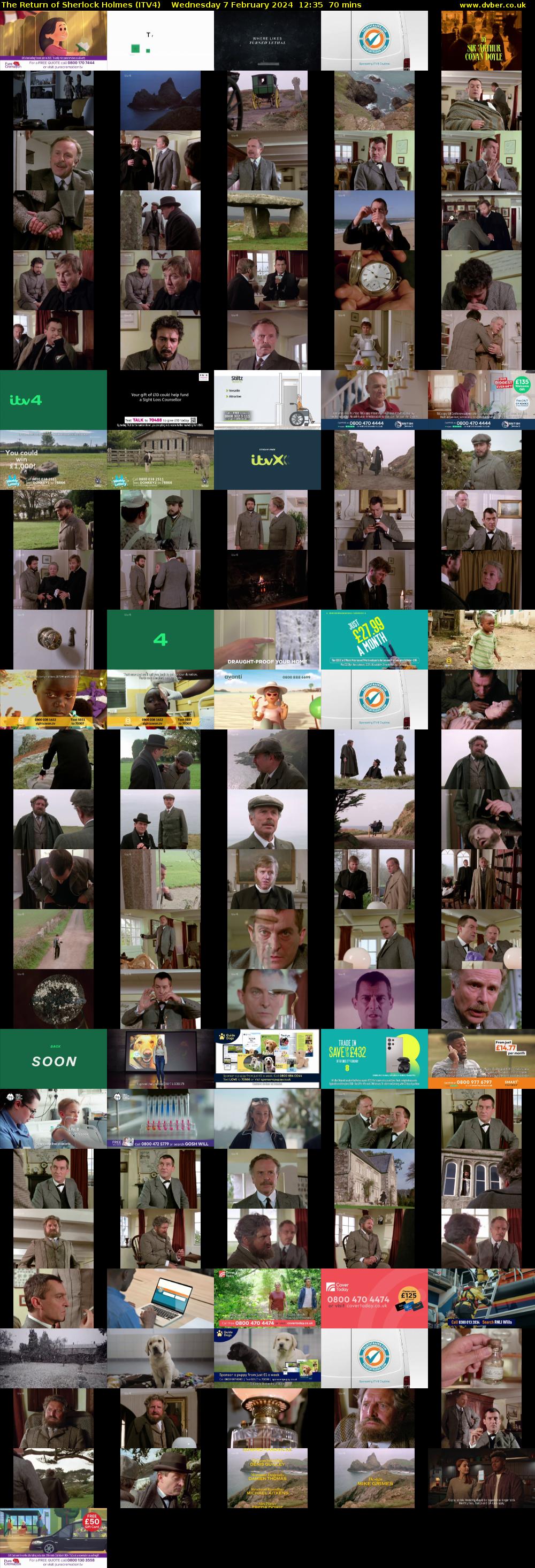 The Return of Sherlock Holmes (ITV4) Wednesday 7 February 2024 12:35 - 13:45