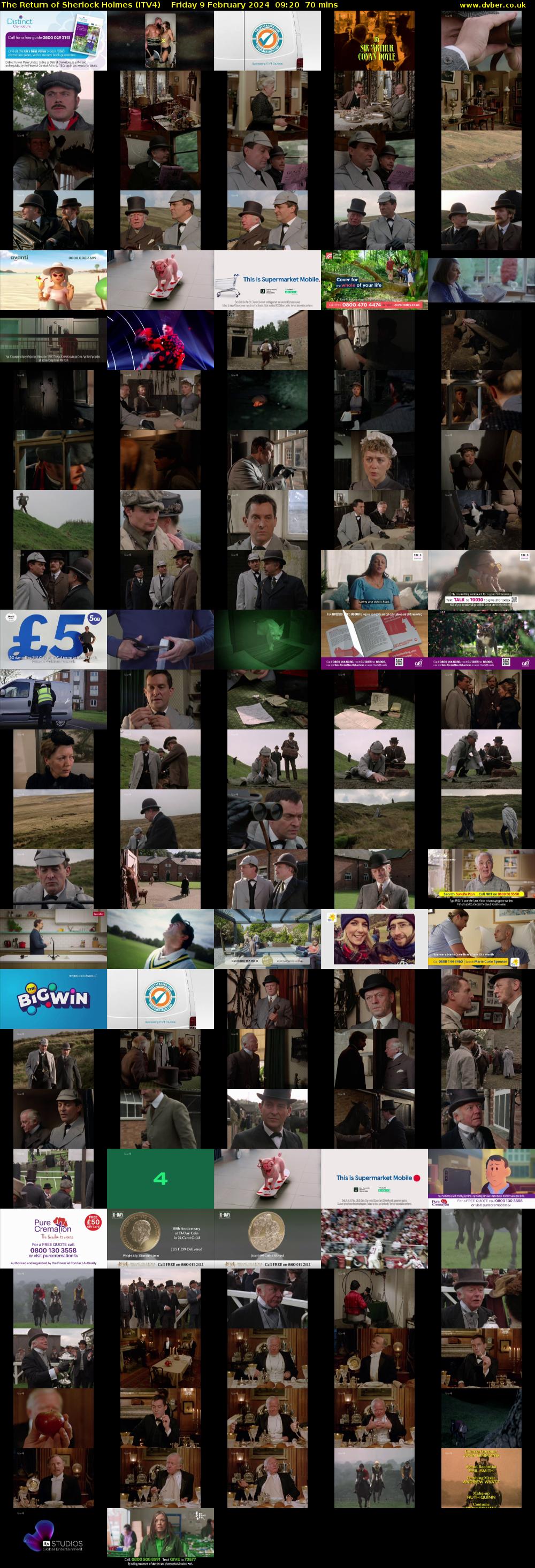 The Return of Sherlock Holmes (ITV4) Friday 9 February 2024 09:20 - 10:30