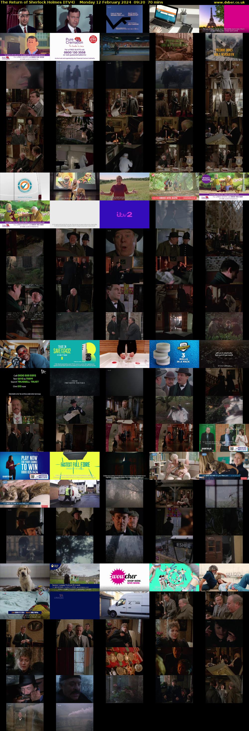 The Return of Sherlock Holmes (ITV4) Monday 12 February 2024 09:20 - 10:30