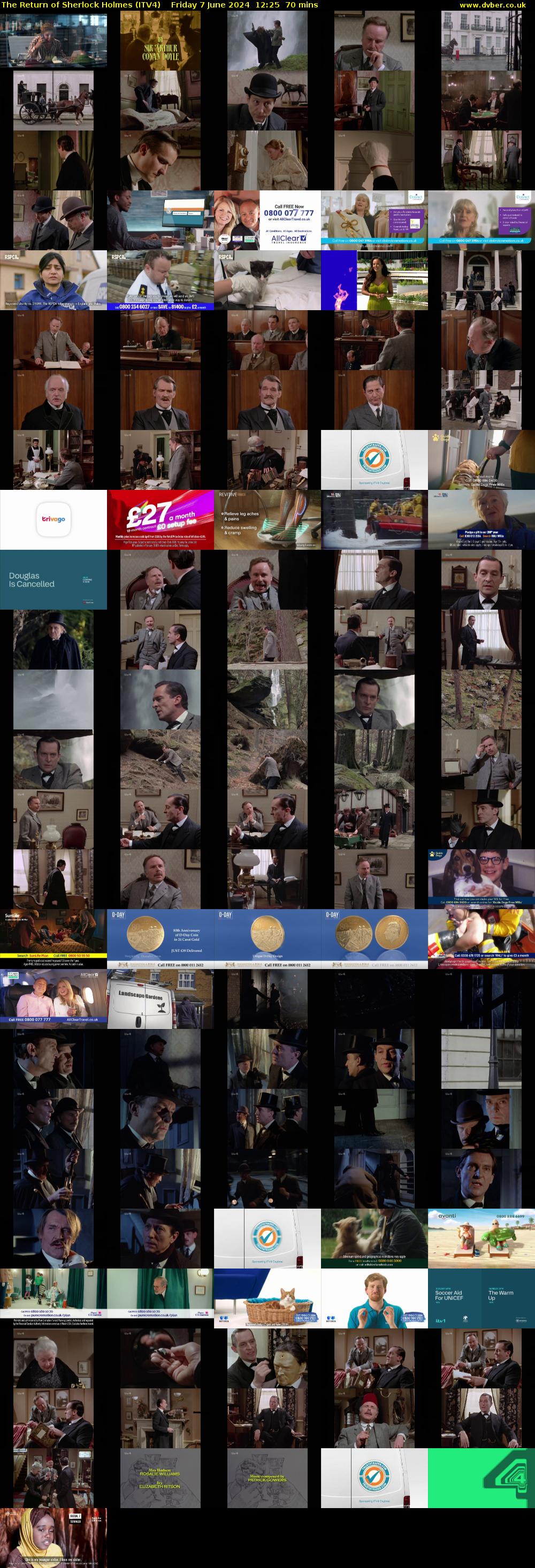 The Return of Sherlock Holmes (ITV4) Friday 7 June 2024 12:25 - 13:35