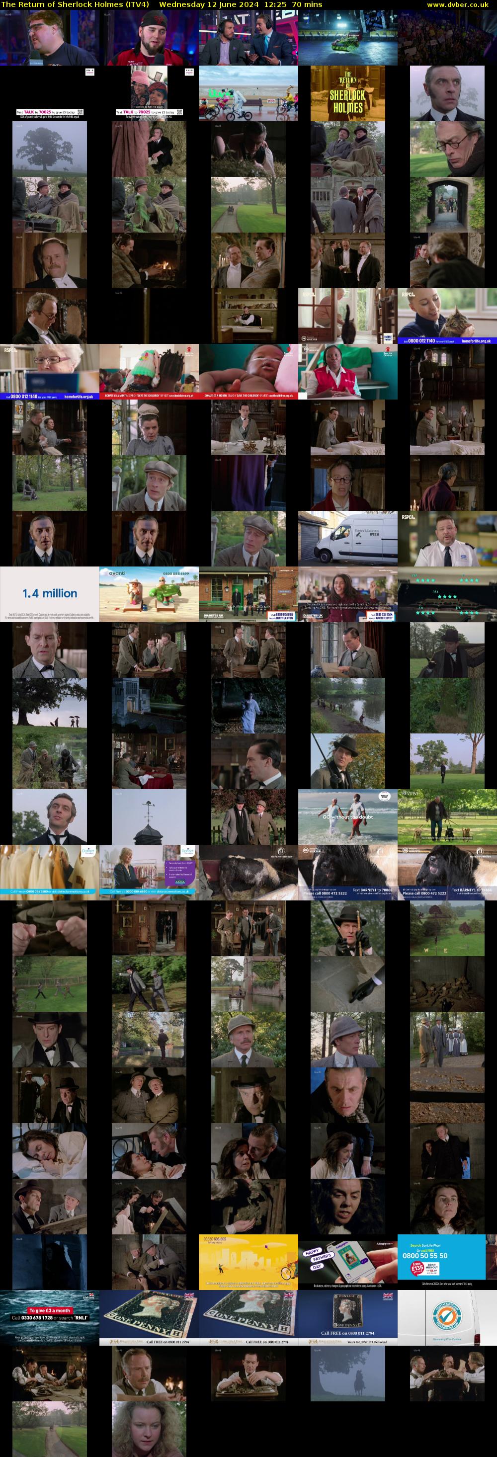 The Return of Sherlock Holmes (ITV4) Wednesday 12 June 2024 12:25 - 13:35
