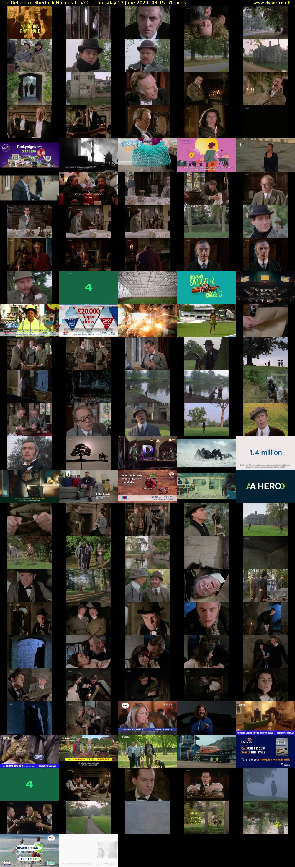 The Return of Sherlock Holmes (ITV4) Thursday 13 June 2024 08:15 - 09:25