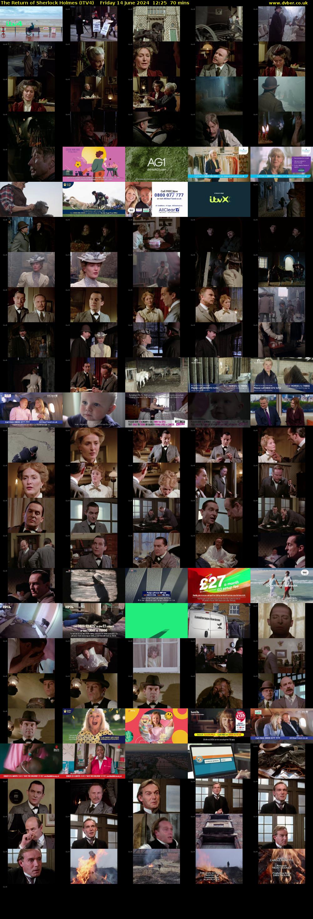 The Return of Sherlock Holmes (ITV4) Friday 14 June 2024 12:25 - 13:35