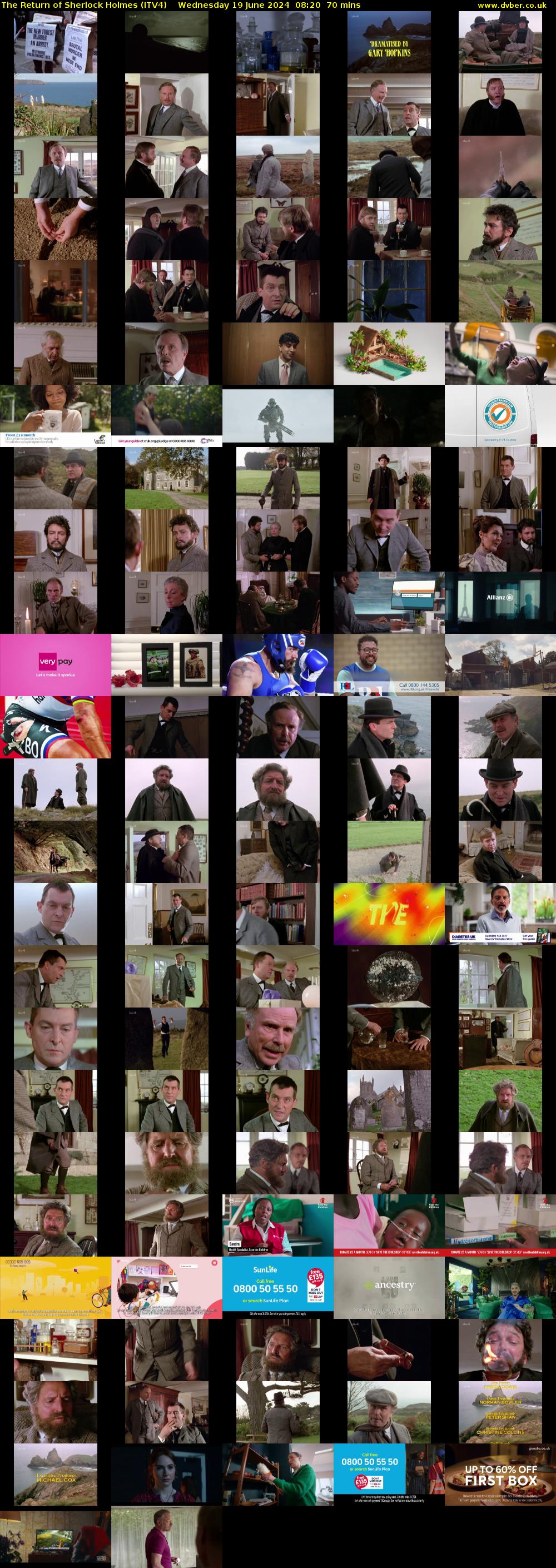 The Return of Sherlock Holmes (ITV4) Wednesday 19 June 2024 08:20 - 09:30