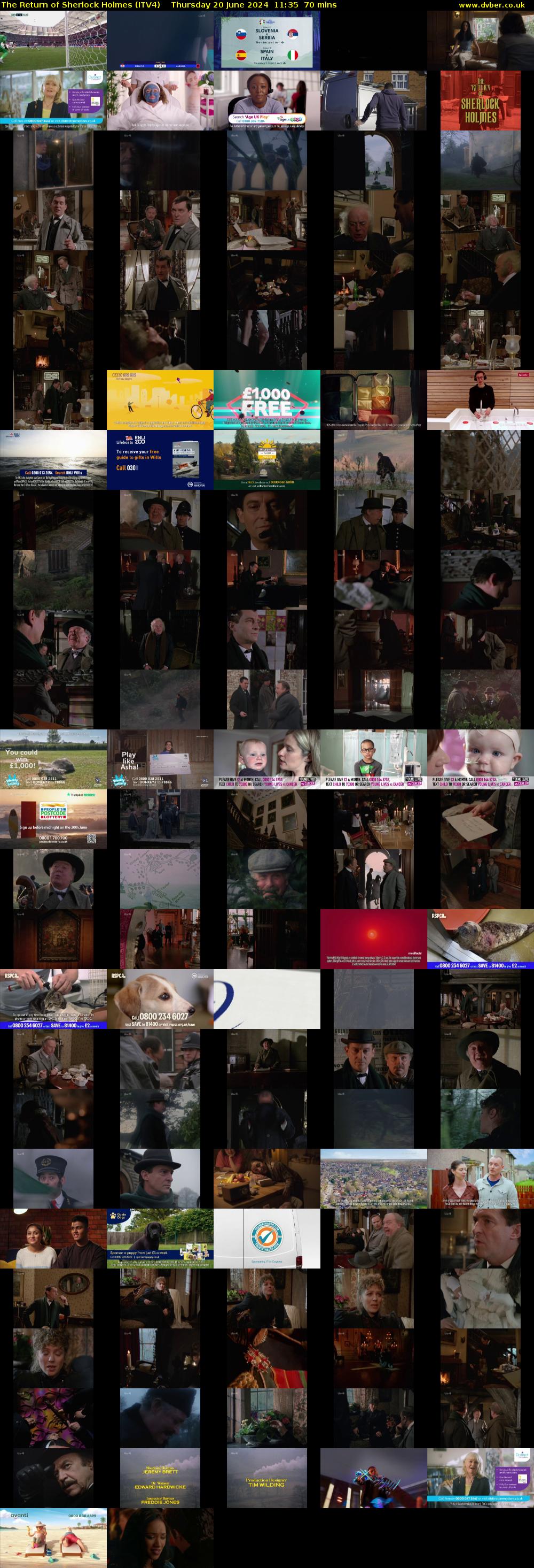 The Return of Sherlock Holmes (ITV4) Thursday 20 June 2024 11:35 - 12:45