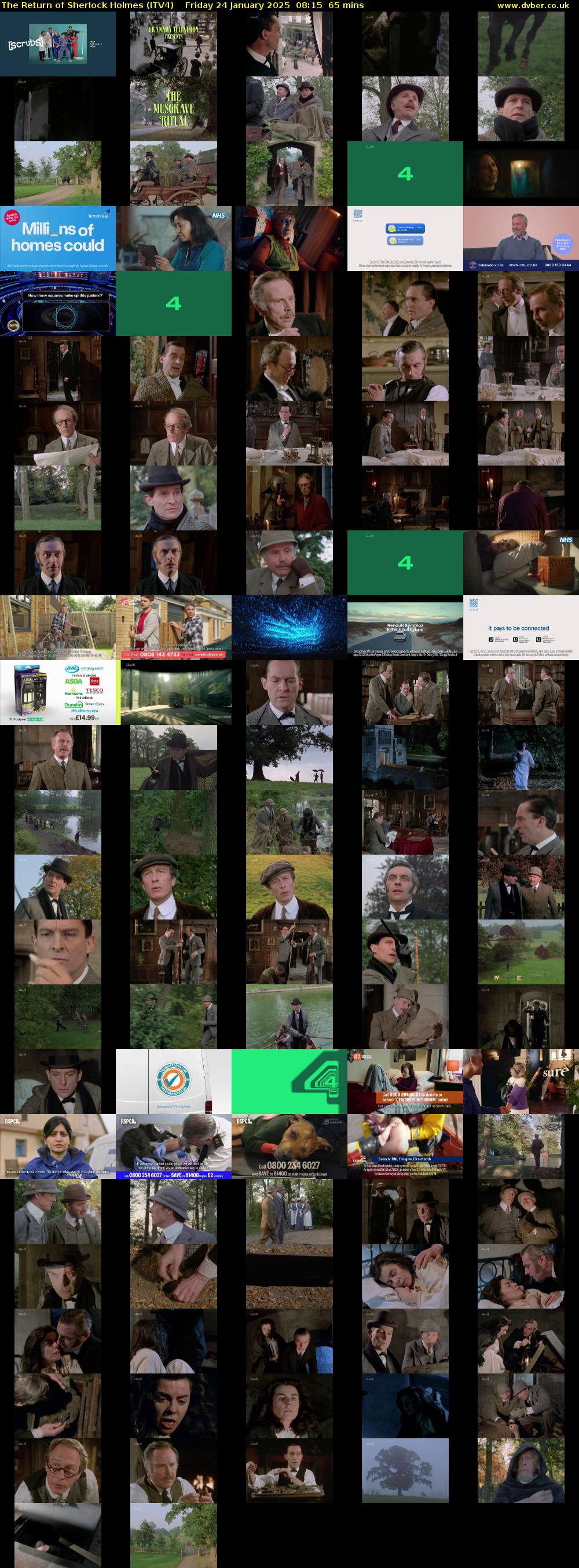 The Return of Sherlock Holmes (ITV4) Friday 24 January 2025 08:15 - 09:20