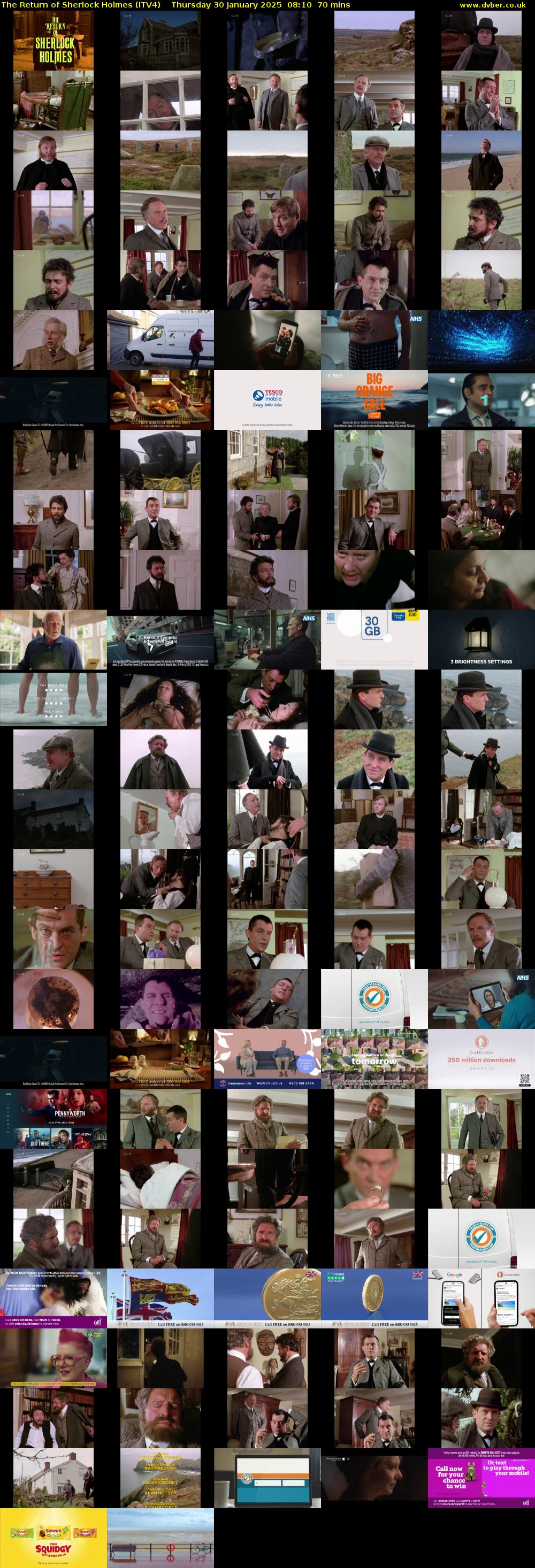 The Return of Sherlock Holmes (ITV4) Thursday 30 January 2025 08:10 - 09:20