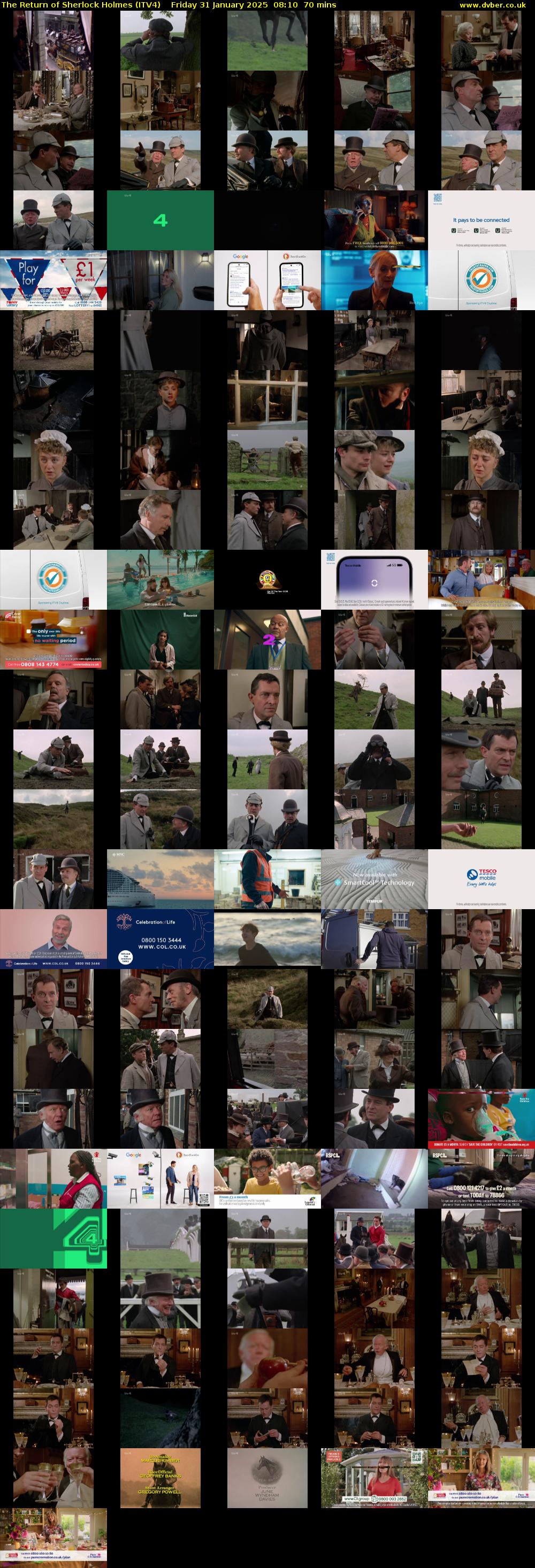 The Return of Sherlock Holmes (ITV4) Friday 31 January 2025 08:10 - 09:20