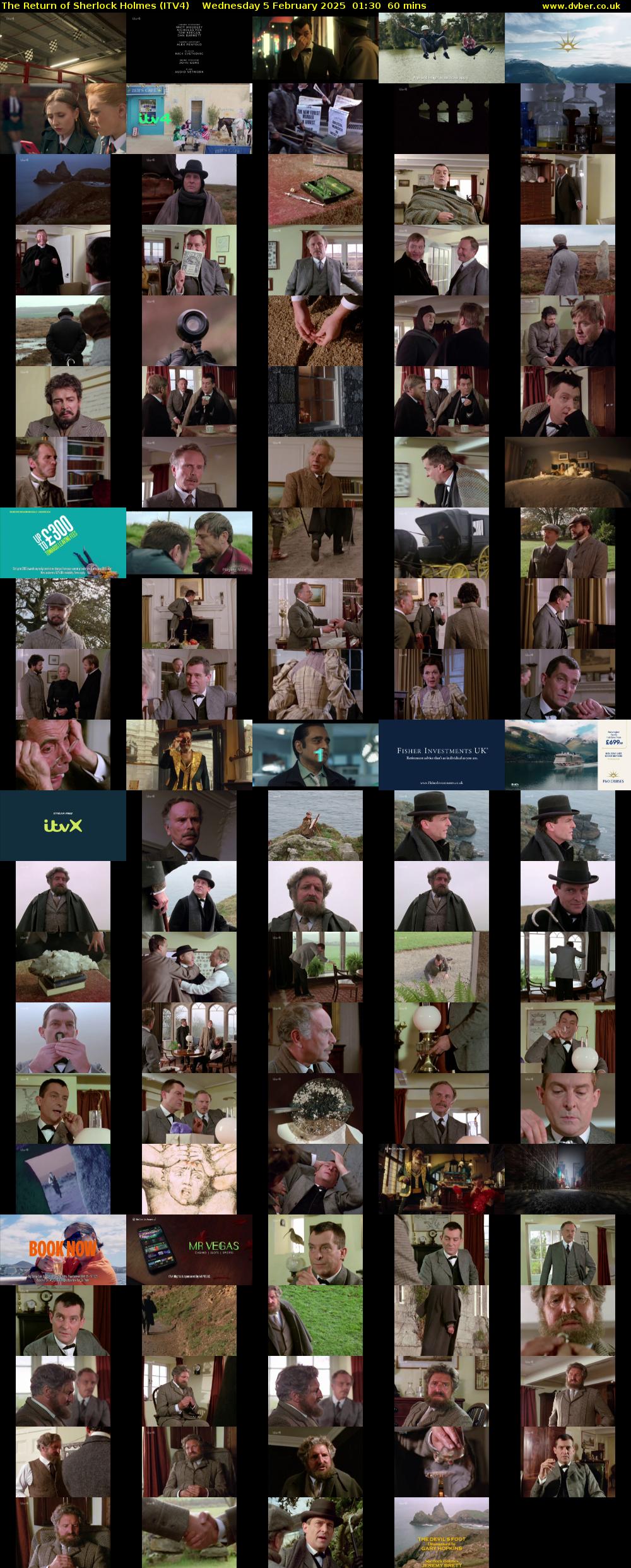 The Return of Sherlock Holmes (ITV4) Wednesday 5 February 2025 01:30 - 02:30